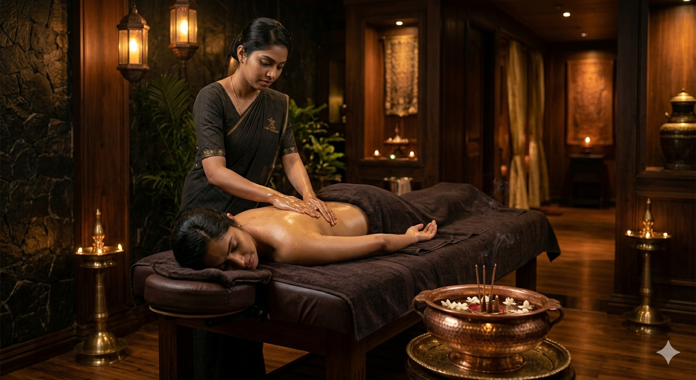 Ayurvedic massage treatment at Tris Wellness Spa, Trivandrum